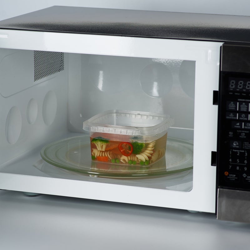 Decony 32 oz 25 Pc. Square Clear Deli Containers with Lids Disposable BPA Free Square Plastic Food Storage Containers with Lids Airtight for Meal Prep Take Out Kitchen - Image 3